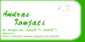 andras komjati business card